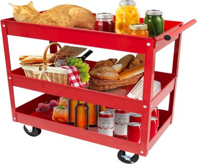 Heavy-Duty 3-Tier Rolling Cart - 400lbs of Mobile Storage