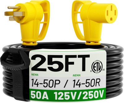 Heavy Duty 50 Amp RV/EV Extension Cord - 25ft