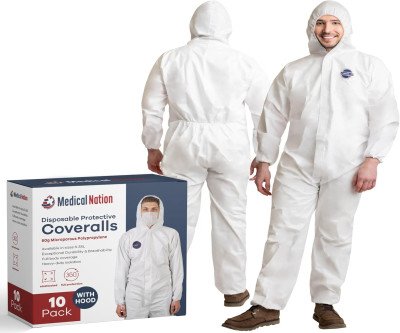 Heavy-Duty Disposable Hazmat Suit with Hood - Complete Protection