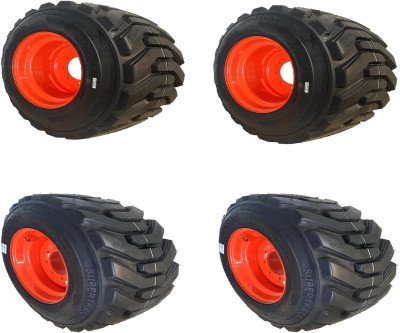 Heavy-Duty Skid Steer Tire & Wheel Set - 4 Pack