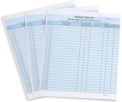HIPAA Secure Patient Sign-In Sheets - 125 Pack