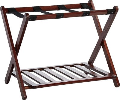 Hotel-Style Folding Luggage Rack - Solid Wood Storage Solution