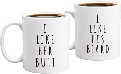 I Like His Beard, I Like Her Butt Coffee Mugs