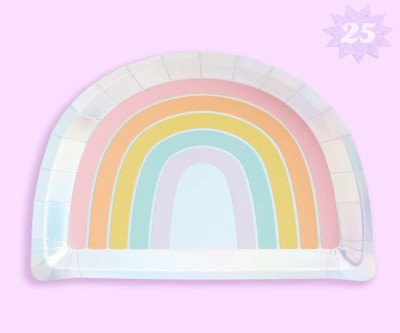 Iridescent Rainbow Party Plates: 9