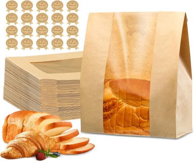 Keep Your Bread Fresh: 50 Pcs Sourdough Bags with Windows