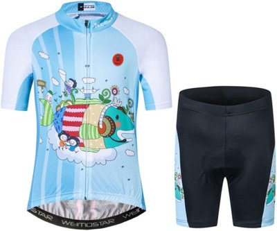 Comfortable Kids Cycling Jersey Set with 3D Padded Shorts