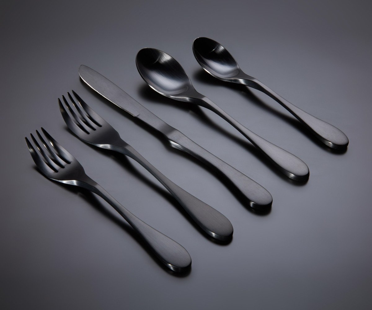 Knork Matte Black Titanium Flatware