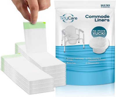 Leak-Proof Commode Liners: 48-Pack Easy Cleanup