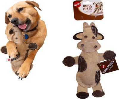 Leather Barnyard Dog Toy - Durable Fun for Chewers