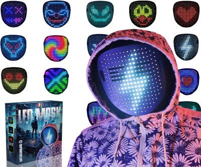 Light-Up LED Mask with Gesture Control for Parties & Halloween
