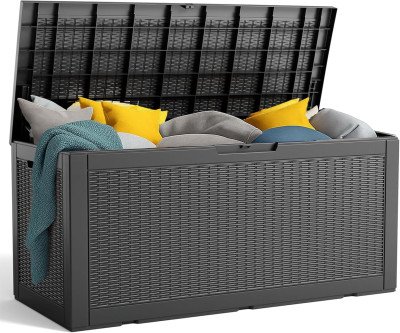 Lockable 120 Gallon Deck Box: Waterproof Outdoor Storage Solution