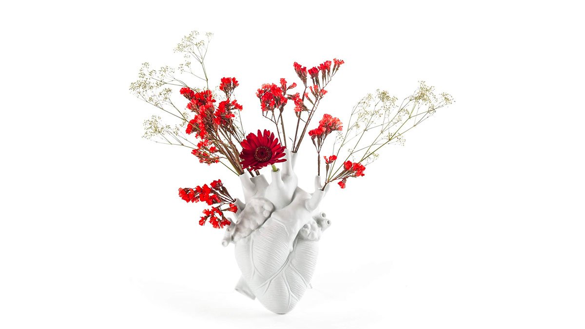 Love in Bloom Porcelain Heart Vase