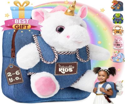Magical Unicorn Toddler Backpack with Detachable Toy