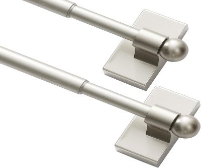 Snap-On Magnetic Curtain Rods for Doors – Adjustable 16-28in, 2 Pack