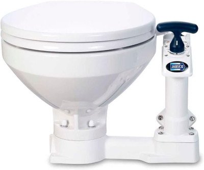 Marine Toilet with Twist n' Lock Flood Protection
