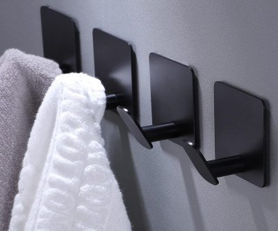Matte Black Adhesive Hooks - Perfect for Any Space