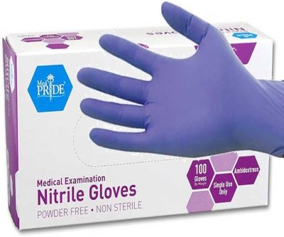 Durable MedPride Powder-Free Nitrile Exam Gloves