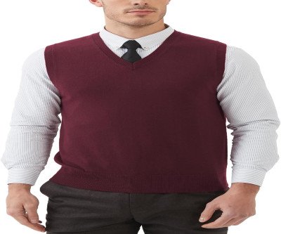Stay Stylish & Warm: Men's Wool Blend Vest Sweater