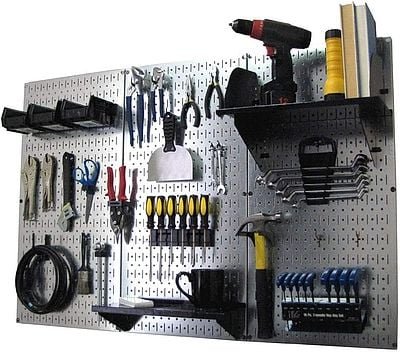 Metal Pegboard Garage Organizer Kit