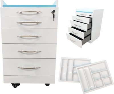 Mobile Dental Storage Cart - 4 Drawers with Lock & Wheels