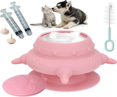 Multi-Puppy Feeder: 240ml Silicone Bowl with 4 Teats