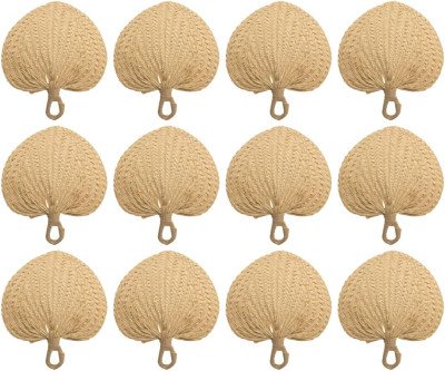 Natural Raffia Hand Fans - 12 Pack Wedding & Party Essential