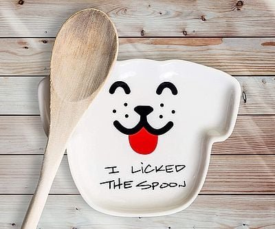 Naughty Dog Spoon Rest Ceramic Dish