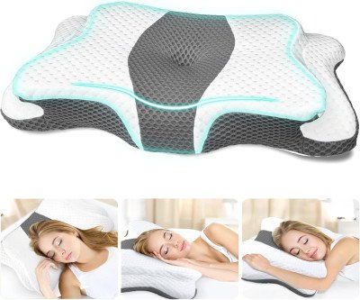 Neck Pain Relief Pillow: Adjustable Memory Foam Contour