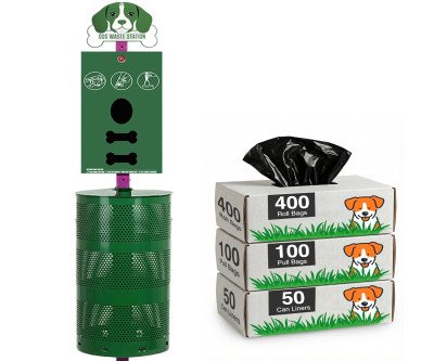 Keep Parks Clean: Complete Dog Waste Station with Dispenser