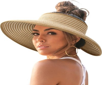 Packable Straw Sun Hat with Ponytail Hole for Beach Adventures