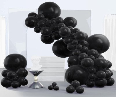 PartyWoo 140 pcs Black Balloon Kit for Every Celebration