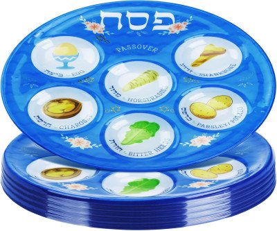 Traditional Passover Seder Plates Set - 20 Disposable