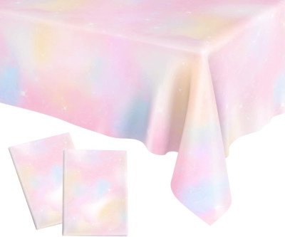 Vibrant Pastel Rainbow Tablecloths for Party Decorations