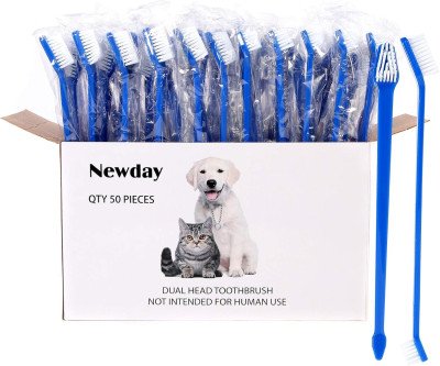 50-Pack Pet Toothbrushes: Super Soft Double-Ended Oral Care