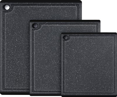 3-Piece Plastic Cutting Board Set - Non-Slip & Dishwasher Safe