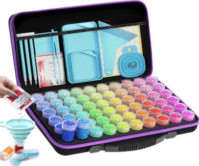 Portable 60-Slot Organizer for Diamond Art Beads