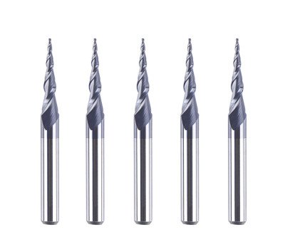 Precision Carving: 5Pc Tapered Ball Nose CNC Router Bits