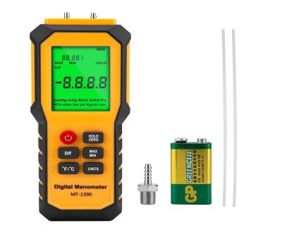 Precision HVAC Digital Pressure Gauge - Dual Port Manometer