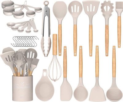 Premium 33-Piece Silicone Kitchen Utensil Set - Non-Stick & Safe