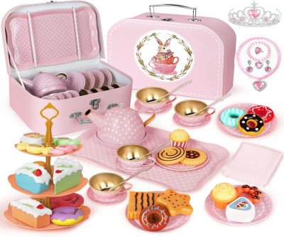 Princess Tea Party Set - 49 Pretend Play Pieces for Little Girls