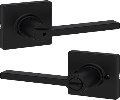 Privacy Door Handle Set - Secure Matte Black Lever for Bedrooms & Bathrooms