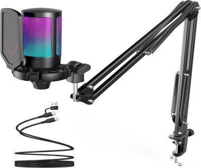 Professional Gaming Mic with RGB Boom Arm Setup