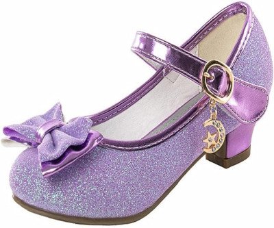 Purple Glitter Mary Jane Heels - Sparkly Princess Shoes for Girls