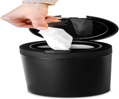 One-Push Black Wipes Dispenser for Easy Cleaning