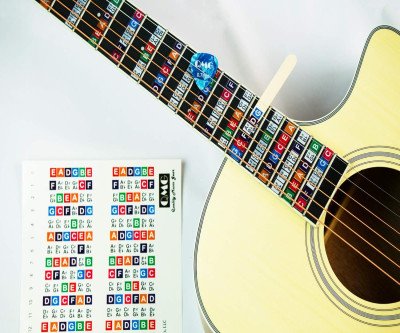 Learn Guitar Easily with Color Coded Fretboard Stickers