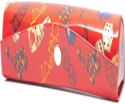 Red Casino Lipstick Case with Mirror - Travel Makeup Organizer