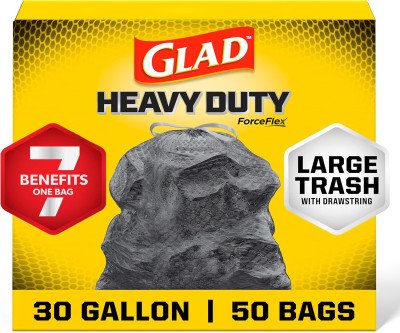 Rip-Proof 30-Gallon Heavy Duty Trash Bags - 50 Count