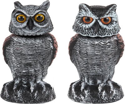 Rotating Head Owl Decoys - 2 Pack Bird Deterrent