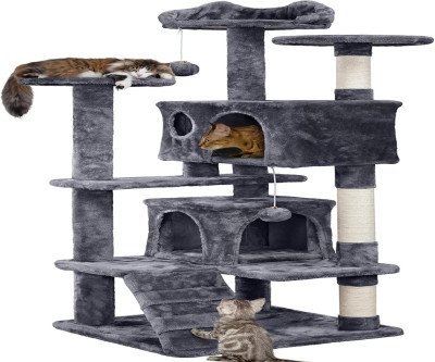 Royal Playground: 54in Cat Tower with Cozy Hideaways & Scratching Posts