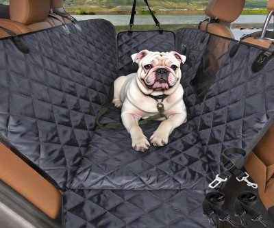 Safe & Clean Dog Travel: Waterproof Car Seat Cover with Mesh Window